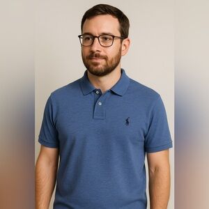 Polo Ralph Lauren Men's Polo Shirt XXL (TTG) - Heather Blue